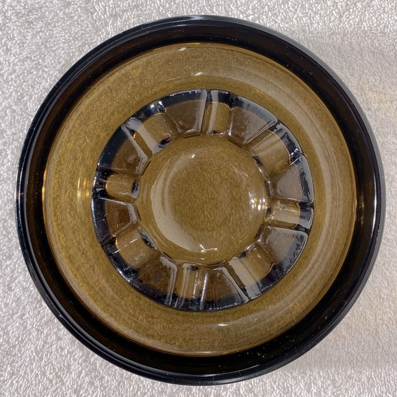 Vintage MCM Smoky Glass Ashtray Trinket Dish Glass Decor - Picture 5 of 13